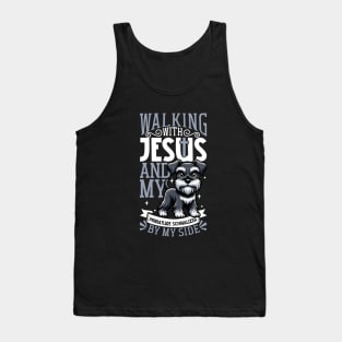 Jesus and dog - Miniature Schnauzer Tank Top